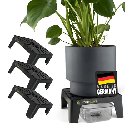 DrainMaster  3er Set (inkl. Wannen) - GrowBox Blumentopf Untersetzer bis 24x24cm