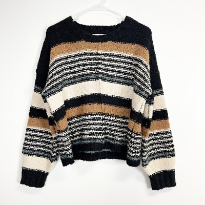 Saltwater Luxe Sweater Womens Size Large Multicolor Striped Pullover Knit 