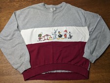 Vtg Looney Tunes Shirt Long Sleeve Color Block Marvin Sylvester 90  s- Y2K