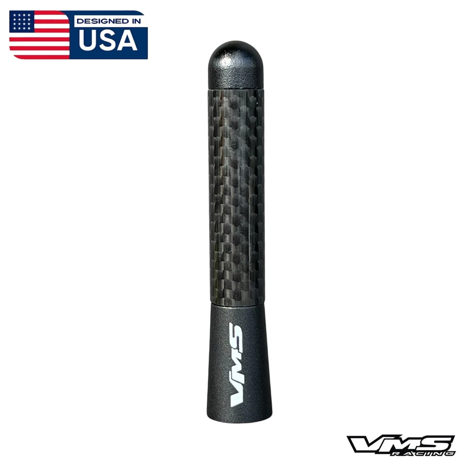 ANTENA DE REPUESTO HONDA S2000 NEGRA FIBRA DE CARBONO REAL CORTA 3" PULGADAS ESTILO EURO Foto 4 de 4