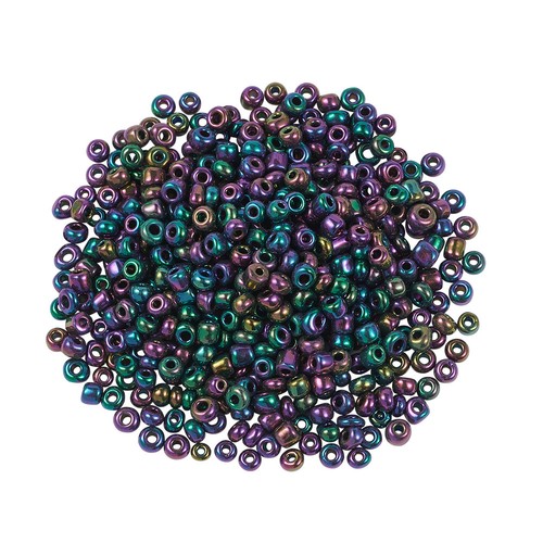 4500pc 6/0 Glass Loose Beads Iris Round Tiny Smooth Bead Spacer Craft Purple 4mm - Picture 2 of 8