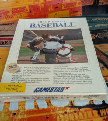Championship Baseball (1986) Commodore 64 (Disks, Manual, Box) works 8-bit NEU