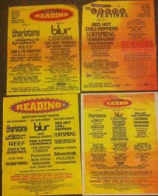 READING & LEEDS FESTIVAL 1999 ORIGINAL ADVERT charlatans blur rhcp offspring *