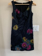 Unbranded Navy Blue Colorful Lined Dress Size 4