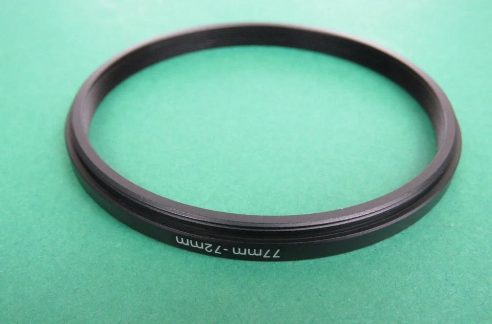 77mm-72mm Stepping Step Down Male-Female Filter Ring Adapter 77mm-72mm - Image 2 of 2