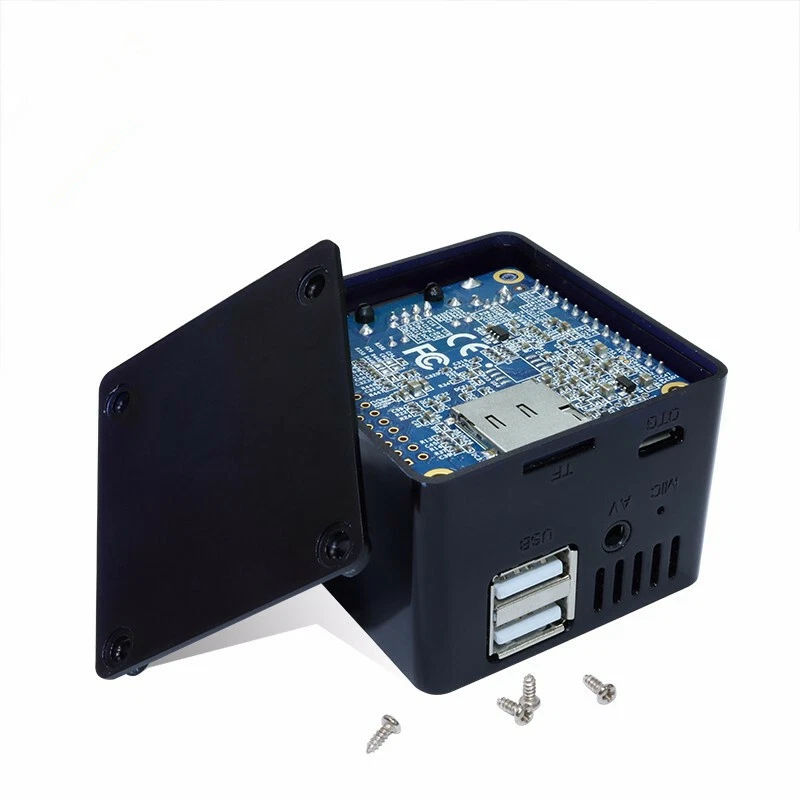 Custodia di raffreddamento guscio plastica ABS per arancione Pi Zero e scheda di espansione nero - Immagine 3 di 4