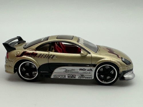 Jada Toys Diecast Import Racer 2003 Mitsubishi Eclipse, Gold, 1:64, Excellent - Picture 6 of 10