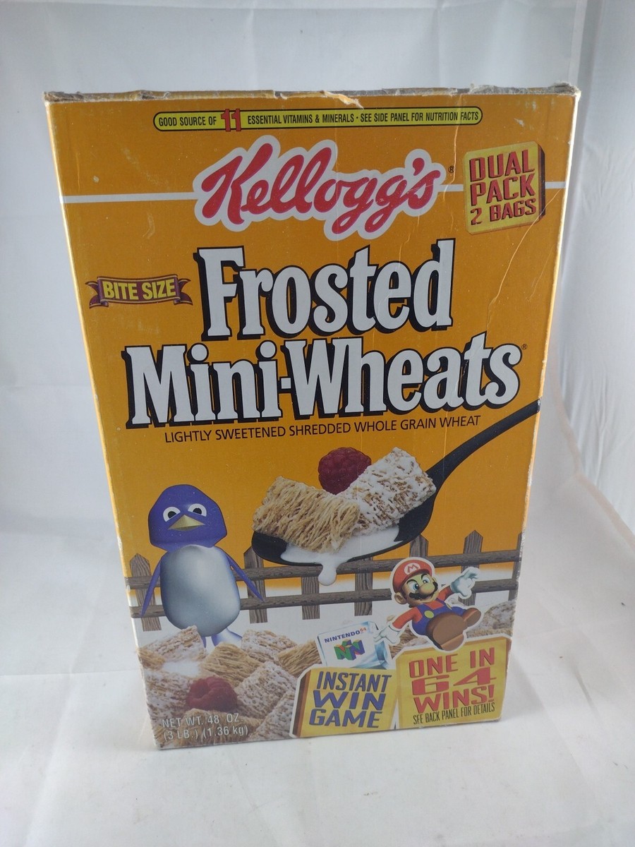 Ultra Rare Vtg 1997 Nintendo N64 Mario Frosted Mini Wheats Cereal