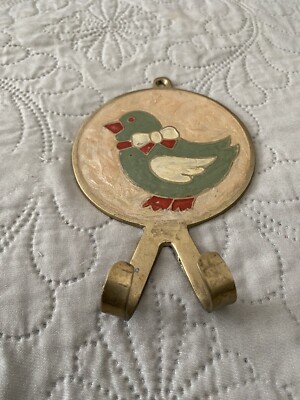 Vintage Massivmessing Wandhaken Vogel