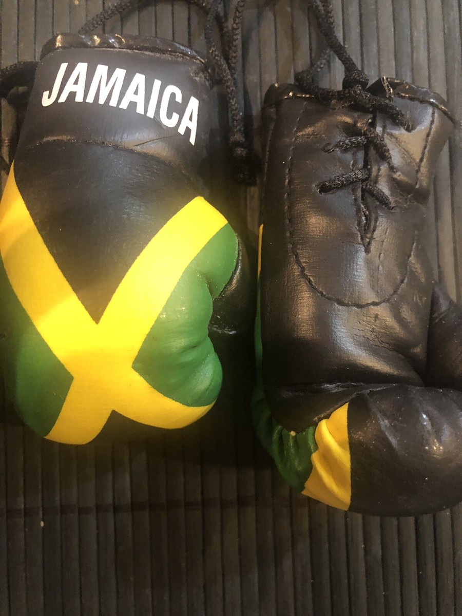 Jamaica MINI BOXING GLOVES FLAG DECORATION CAR TRUCK MIRROR ORNAMENT