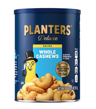 PLANTERS Deluxe Salted Whole Cashews Party Snacks Plant-Based Protein Quick