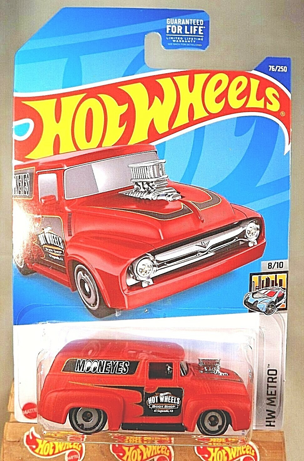 2022 Hot Wheels #76 HW Metro 8/10 '56 FORD F-100 Primer Red w/Gray AD Spoke Whls