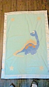SWANKIE BLANKIE LUXURY PLUSH BABY SECURITY BLANKET DINOSAUR MINK DOT  3' x 4'