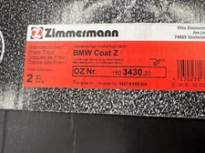 34216855004 ZIMMERMANN REAR BRAKE DISCS (2)