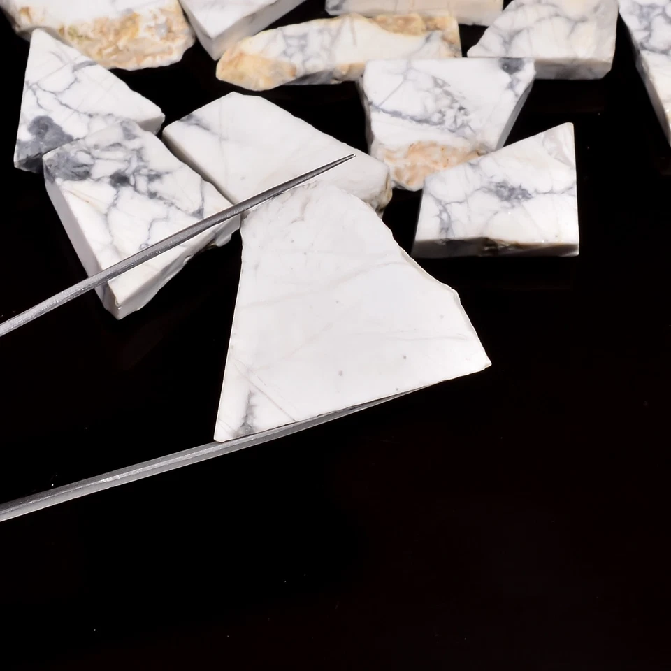 Natural Howlite Slice Rough Gemston Raw Magnesite Stone For Jewelry Making - Image 4 of 4