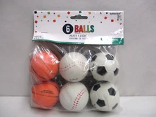 Amscan Set of 6 Bouncing Balls Unopened Party Favors Soccer Baseball Basketball