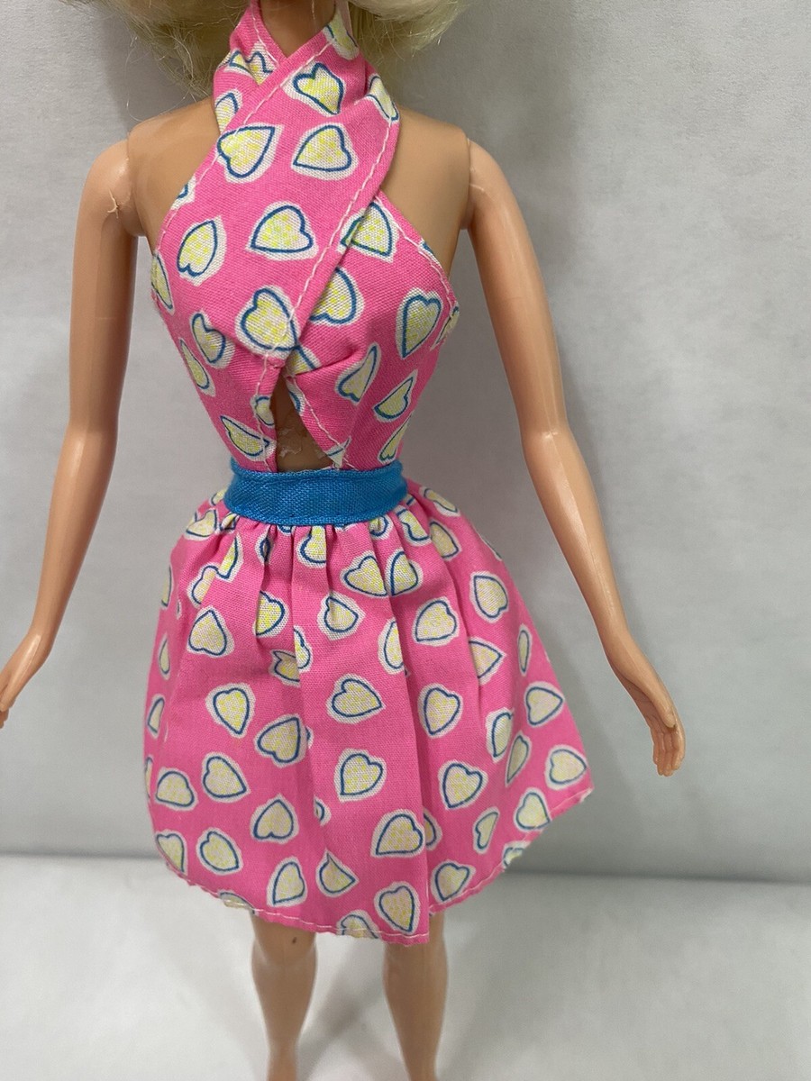 barbie pink halter dress 1970s Barbie Pink Cotton Halter Dress  Wayward Collection