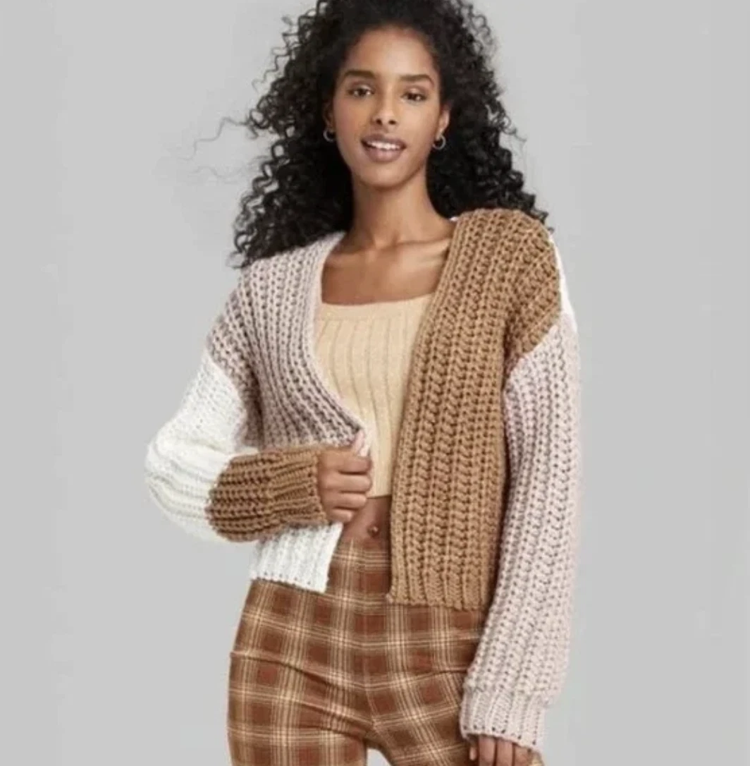 Women's Open-Front Cardigan - Universal Thread™ Light Brown S