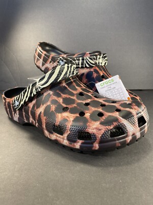 New Crocs Classic Multi Animal Remix Print Leopard Zebra Strap
