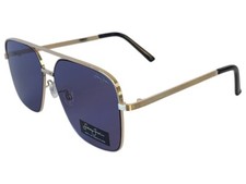 Sean John Silver All Metal Frame Pilot Sunglasses with Grey Blue UV Lenses NWT