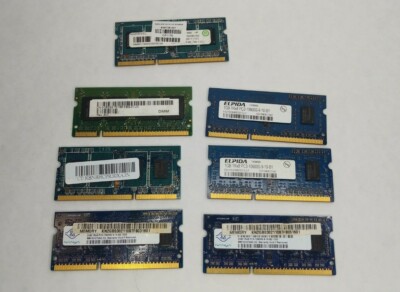 7 Ram Sticks 1gb/2gb 1RX8 PC3 Laptop Ram Memory Elpida Nanya Ramaxel ...