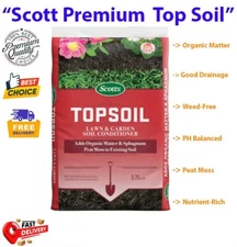 Scotts Premium Topsoil with Peat Moss, 0.75 cuft. for healthy lawns