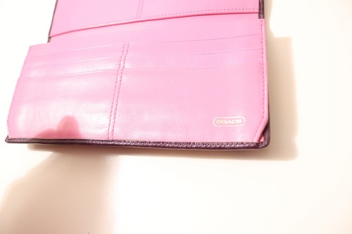 Coach Purple Wallet Legacy Stripe Interior Gold Hardware  (70) - Picture 7 of 14