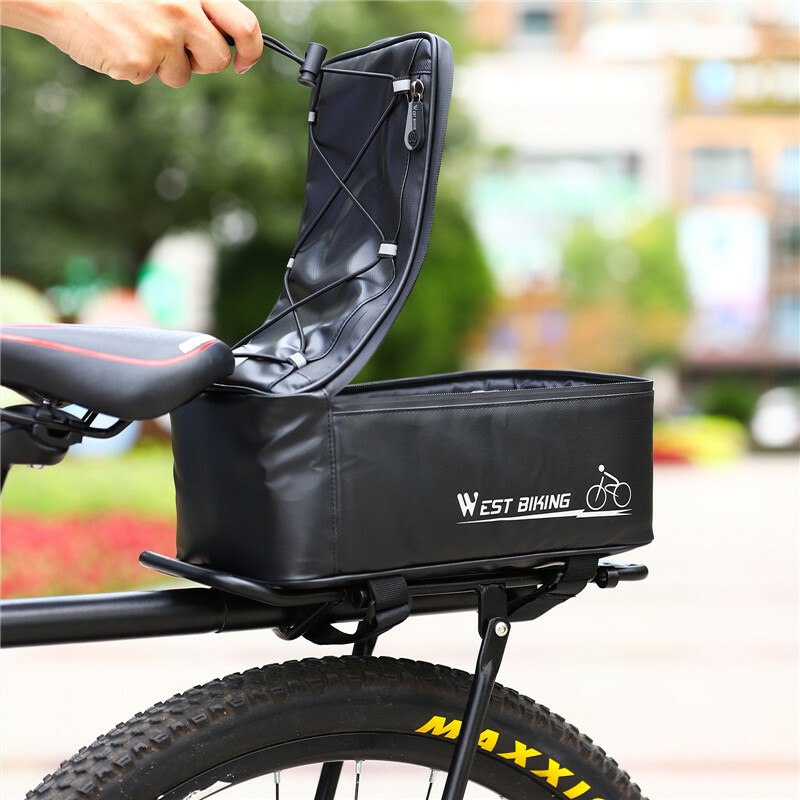 WEST BIKING 4L Waterproof Bike Trunk Bag Reflective Bicycle 