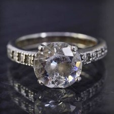 Size 7, vintage sterling silver 925 engagement ring with cz
