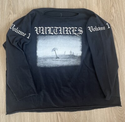 YZY Kanye West Ty$ Vultures Album Black Long Sleeve T-shirt Size 2