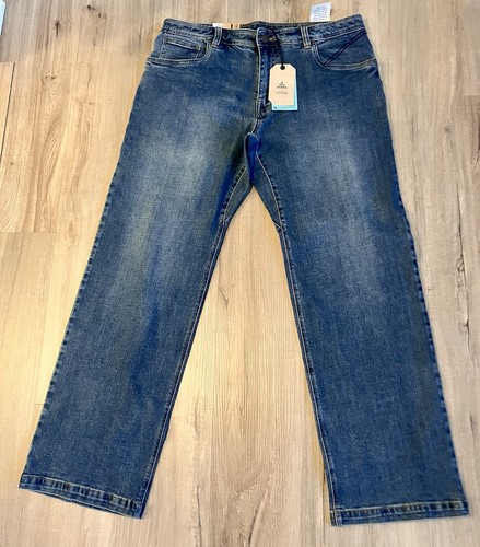 prAna Jeans 36 x 32 Blue Straight Leg Stretchy Gusseted Cotton Outdoor Axiom