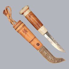 Vintage 1990s Finnish Sami Puukko Knife Unna Niibas by Master Valto Salmi #8733