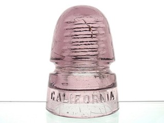 EXCEPTIONAL DARK PINK CALIFORNIA Glass Beehive Insulator