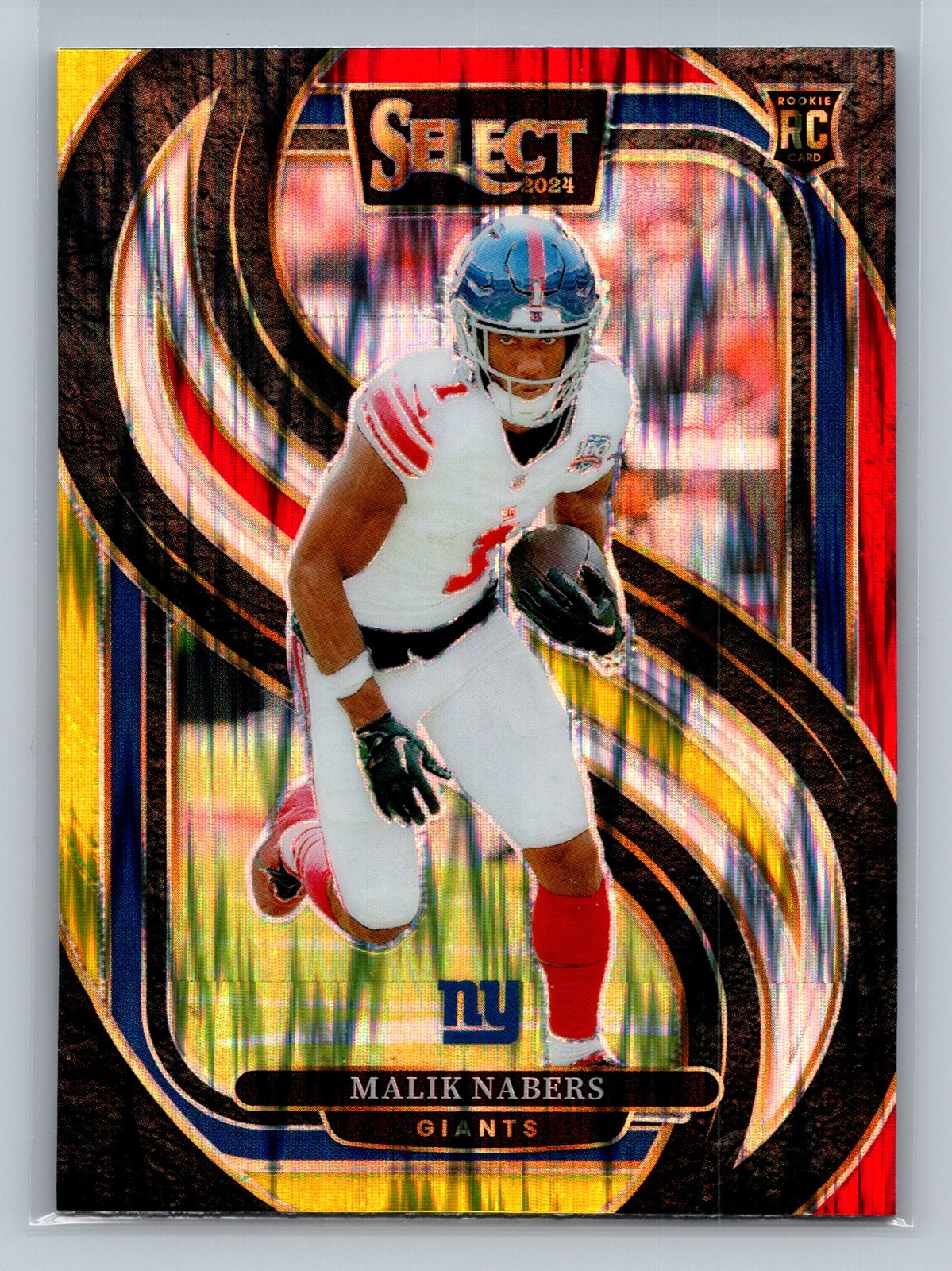 2024 Panini Select #116 Malik Nabers Black & Gold Prizm Shock