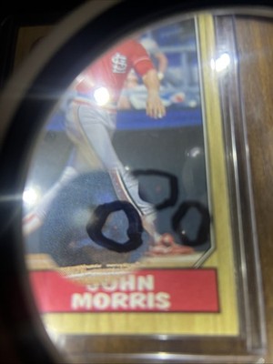 JOHN MORRIS    (st. louis cardinals   1987 topps  ROOKIE CARD #211 nr/minterror 