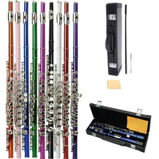 Cupronickel C 16-Key Closed Hole Concert Band Flute Golden/Green/Blue/Red/Blue