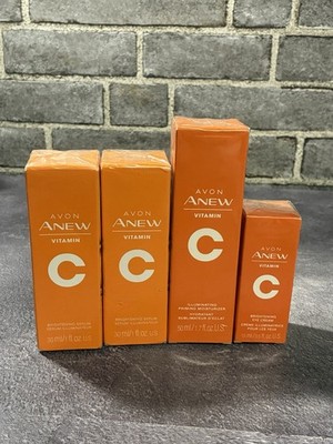Avon Anew Vitamin C Brightening Serum, 1.0 fl oz, PLUS Firming Moisturizer/Eye 4