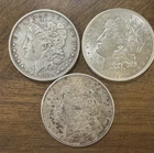 Lot Of 3 1921  (P/O) Morgan Silver Dollar 90 % Silver US Coins Circulated XF AU