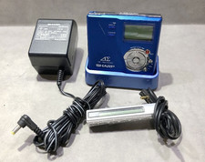 SHARP MD-DR77 Minidisc MD Portable Recorder Player MDLP Walkman Blue Japan