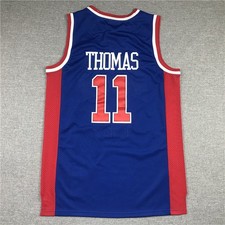 Unsigned Custom Sewn Stitched Isiah Thomas 11# Blue Jersey