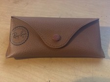 NEW Ray-Ban Brown Leather Glasses Sunglasses Case with Rayban Cleaning Cloth