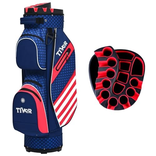 Cart Bag-15-way Full-length Dividers,9 Pockets, Easy Red