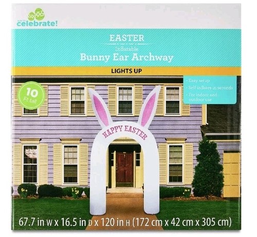 Easter inflatable arch with bunny ears, outdoor decoration, way to celebrate