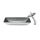 Well Made Forever SM-VSF294 Cascade Rectangular Glass Vessel Sink with Faucet...