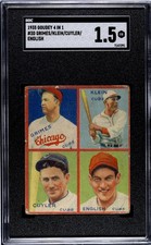 1935 Goudey 4 In 1 English Cuyler Klein Grimes #3D SGC 1.5