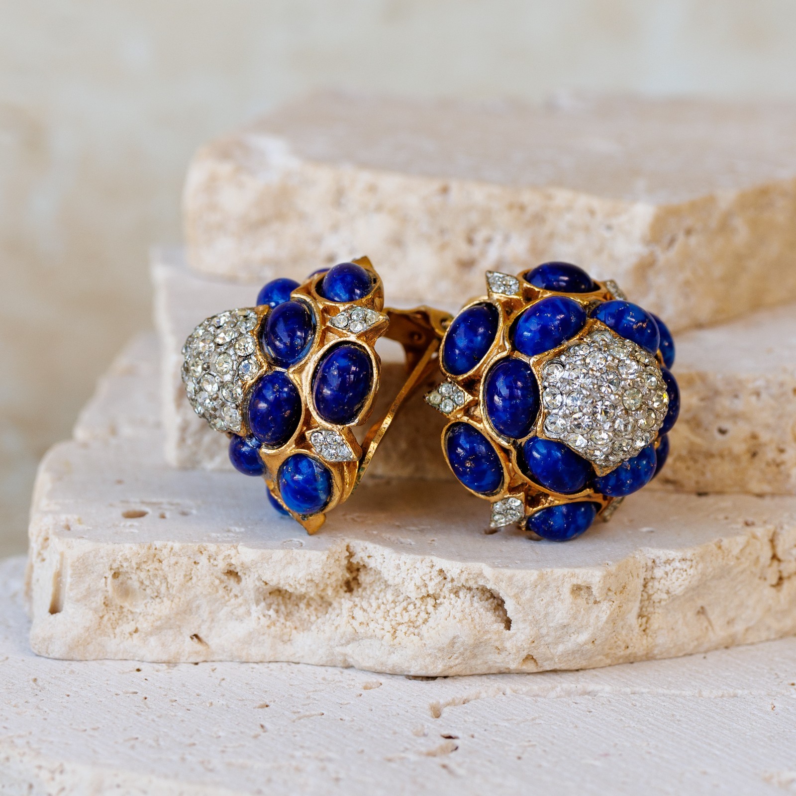 K.J.L. KENNETH J. LANE 1960s Lapis Lazuli Diamant… - image 3