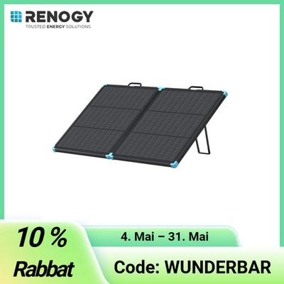 Renogy Faltbares Solarpanel 100W, N-typ Tragbar Solarmodul Faltbar IP67 320Wh