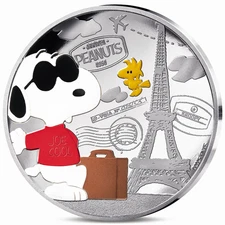 2025 France € 10 Euro Silver PROOF Coin - Peanuts 75 Years: Snoopy in Paris