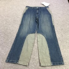 A ropostale Moto Baggy Wide Leg Jeans Womens 6 Blue Wash Denim Sample 32x31