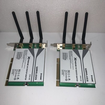 (Lot of 2) D-Link DWA-552 Xtreme-N Wireless PCI Desktop Adapter With Antenna